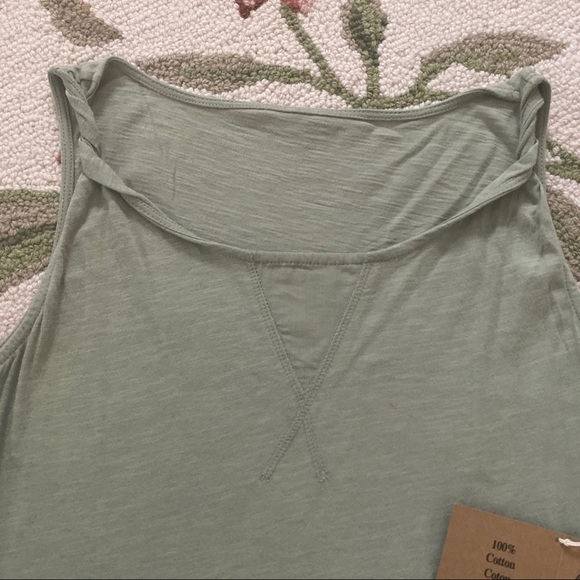 Earth Collection cottonGreen sleeveless top Sz M/L - Picture 7 of 9